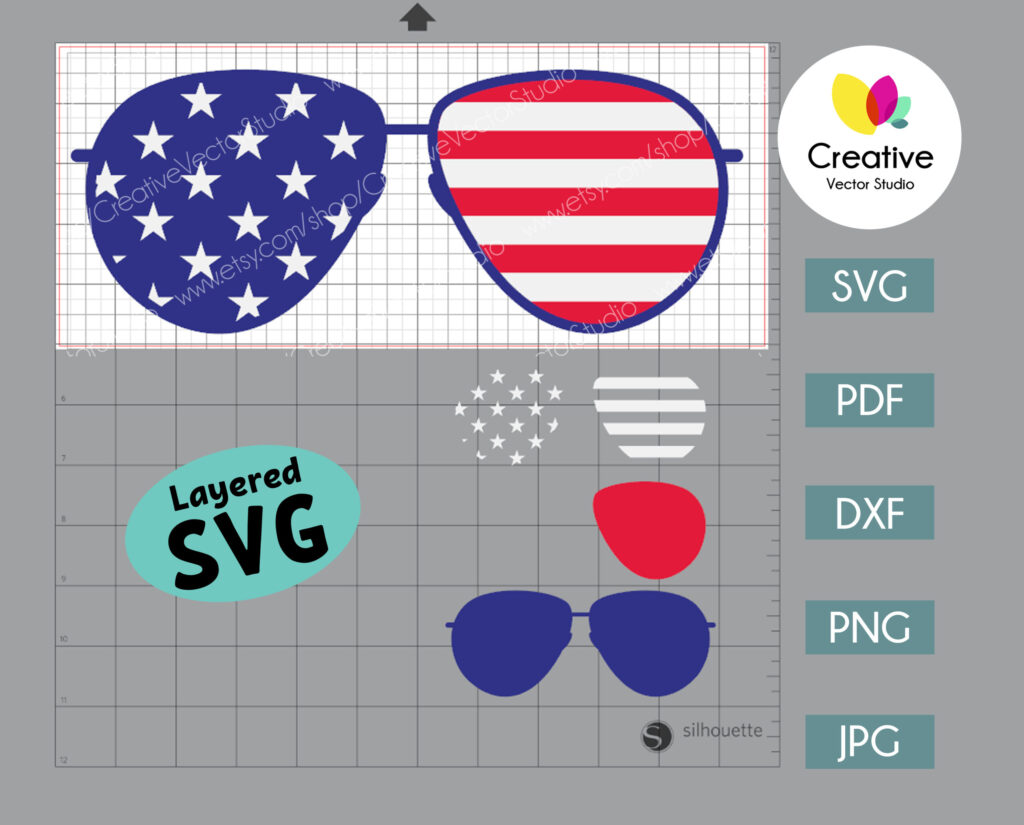 Patriotic Sunglasses Svg Bundle Creative Vector Studio