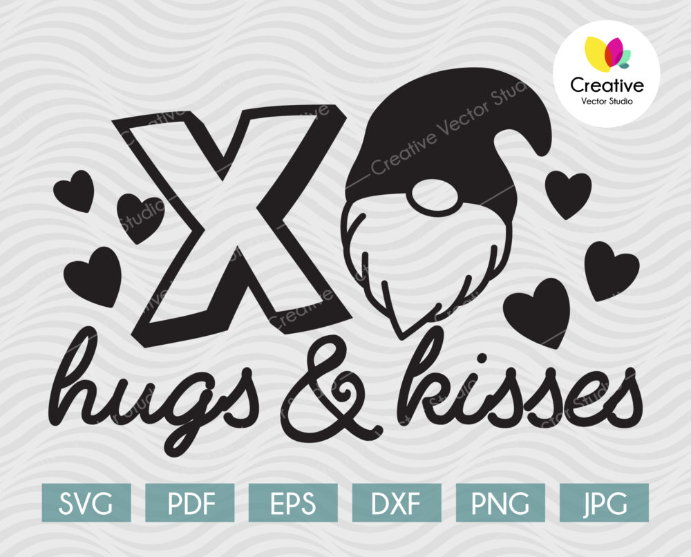 Hugs And Kisses SVG Cut File Creative Vector Studio