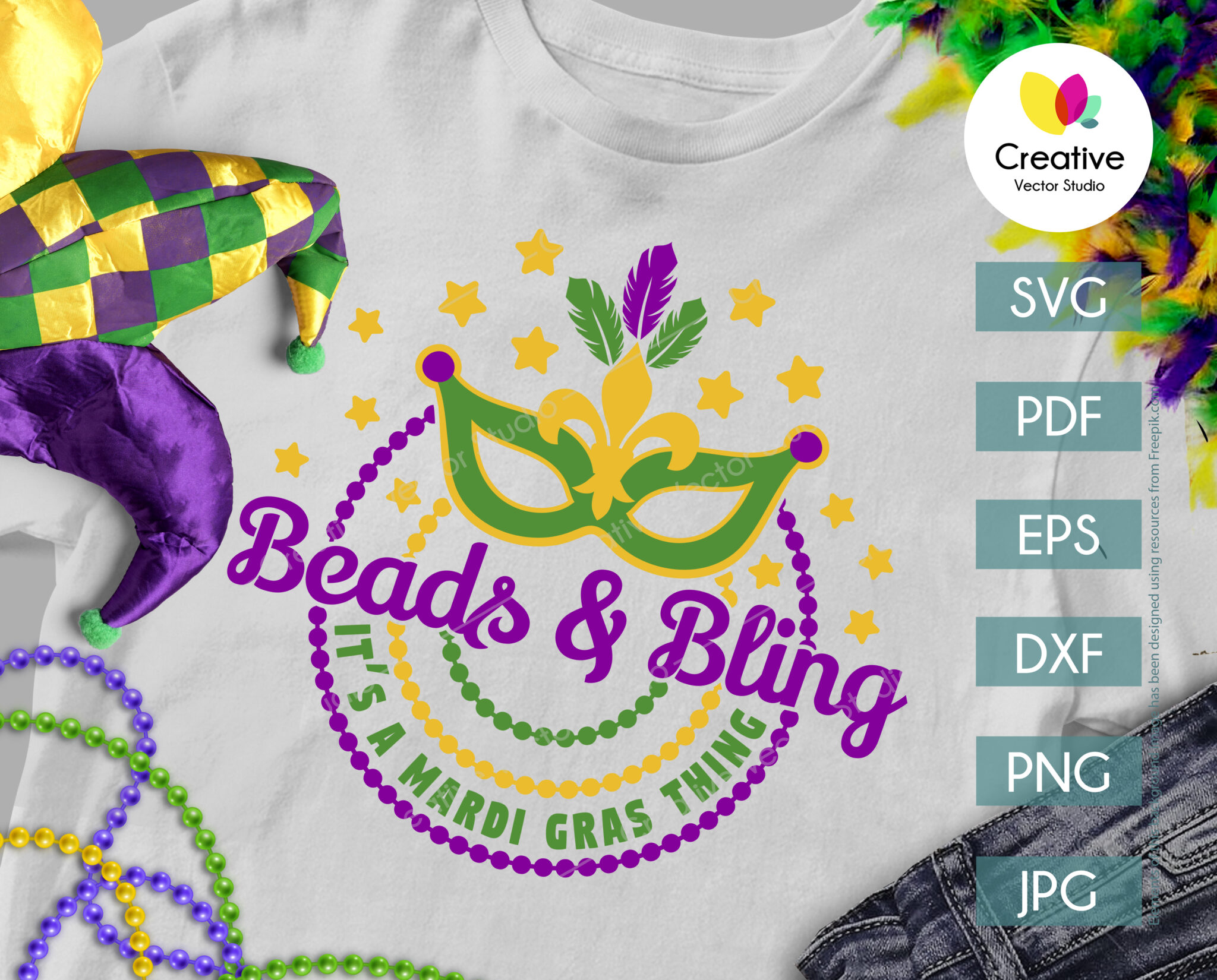 Beads Bling Mardi Gras Svg Creative Vector Studio