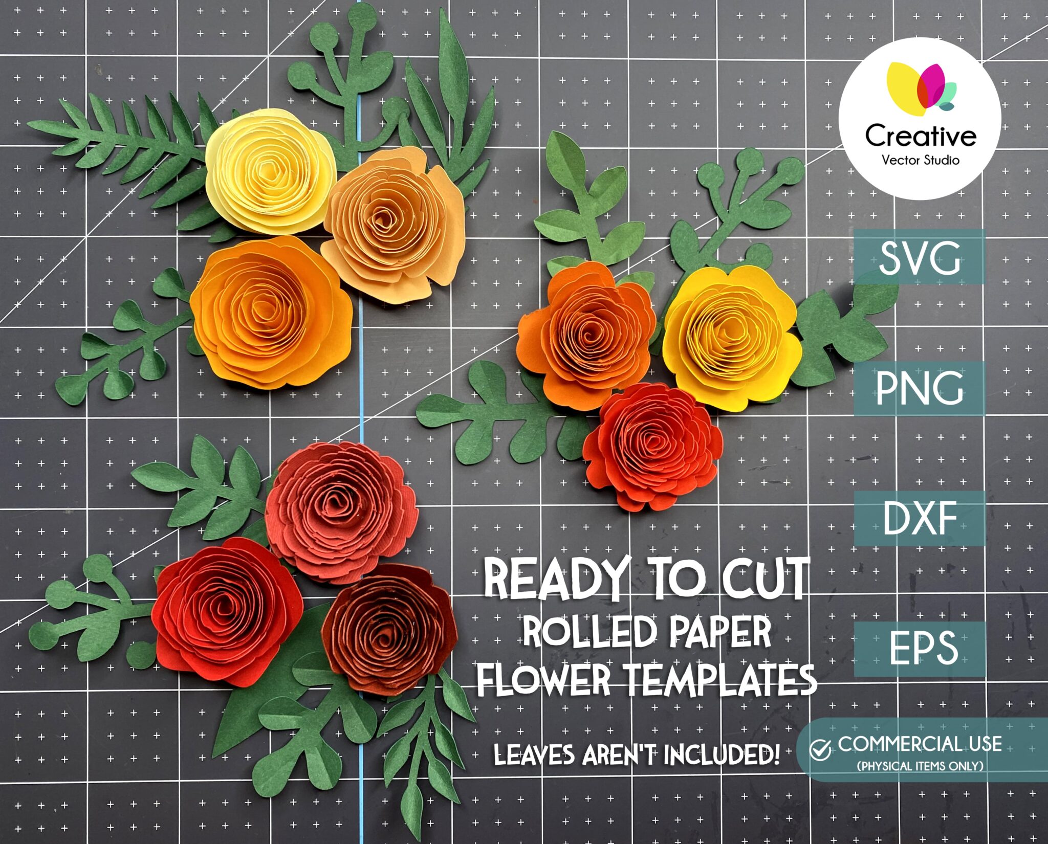 Rolled Flower Svg Bundle Creative Vector Studio