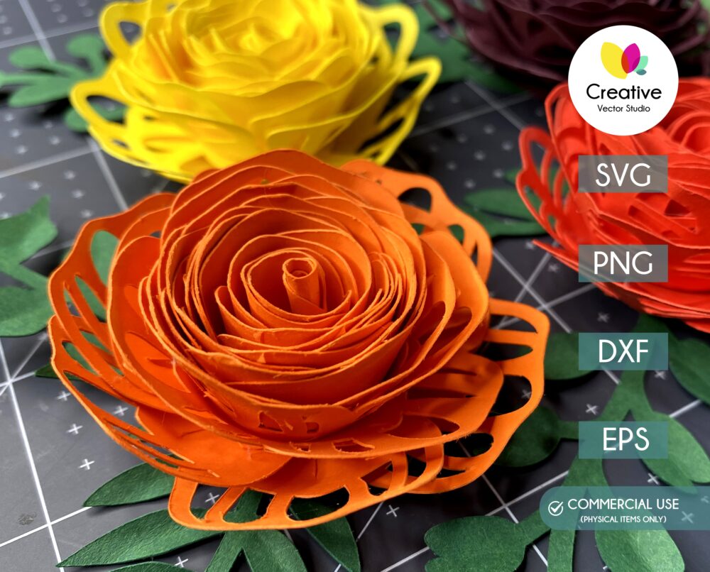 Elegant Rolled Flower Svg Bundle Creative Vector Studio