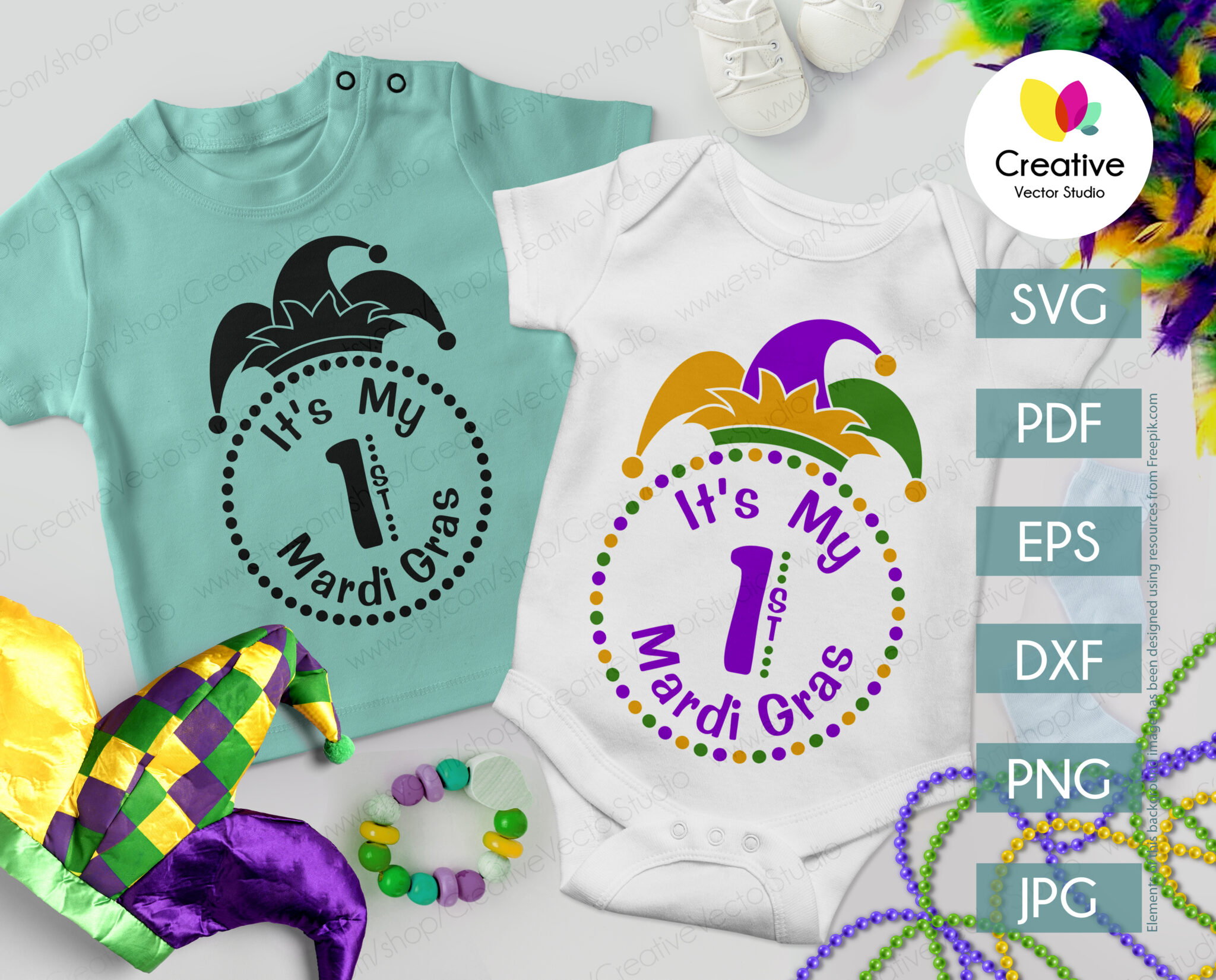 mardi gras onesie for babies