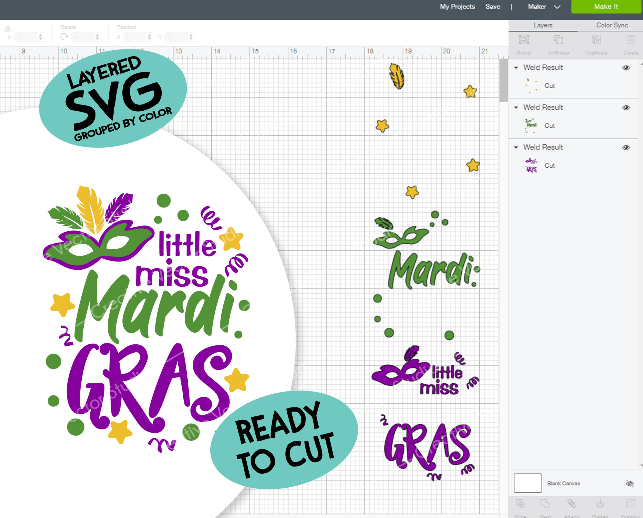 Download Little Miss Mardi Gras SVG | CreativeVectorStudio