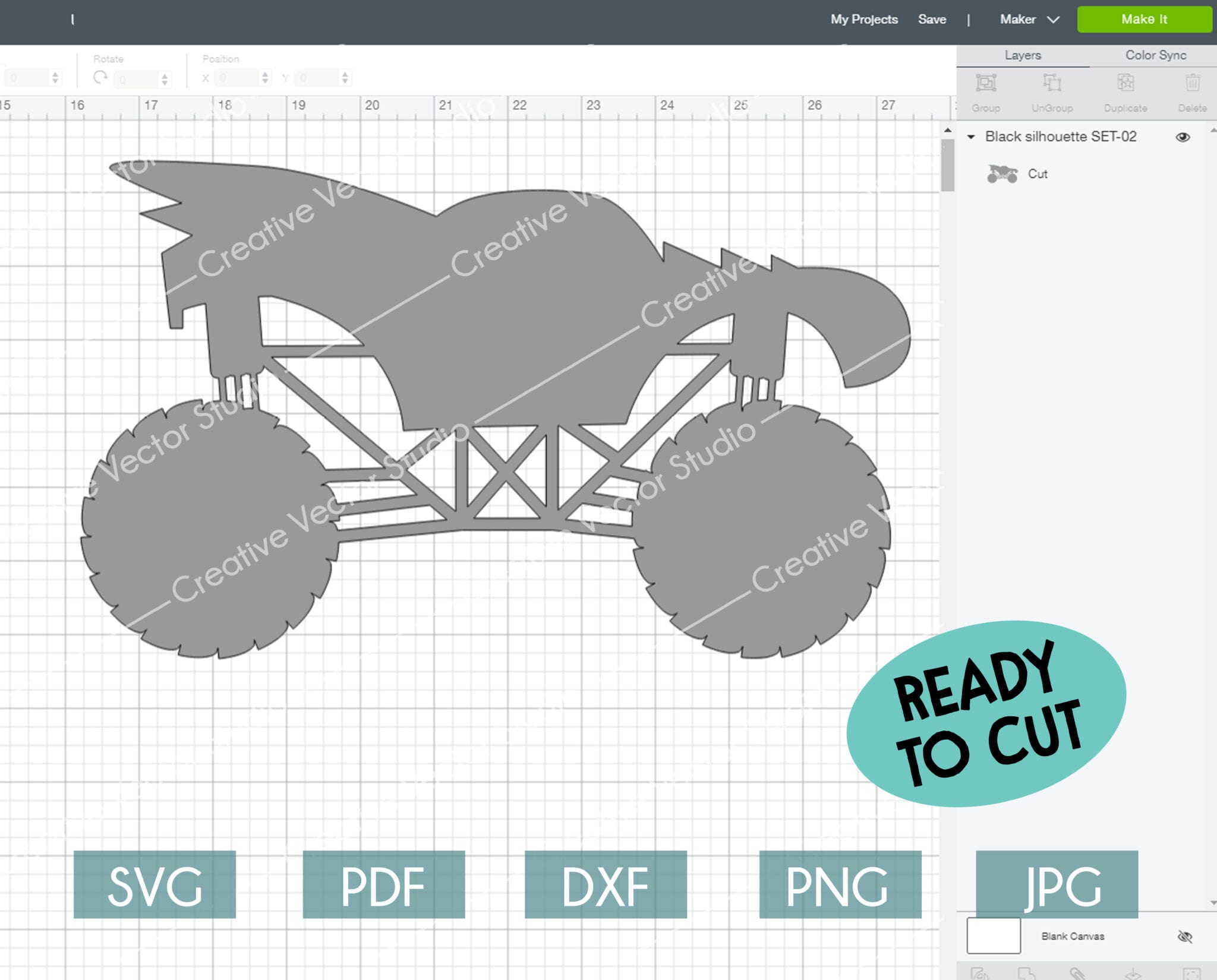 Download Monster Truck Silhouette svg, Monster Truck vector design, Monster Jam svg, Crazy Animal Truck ...