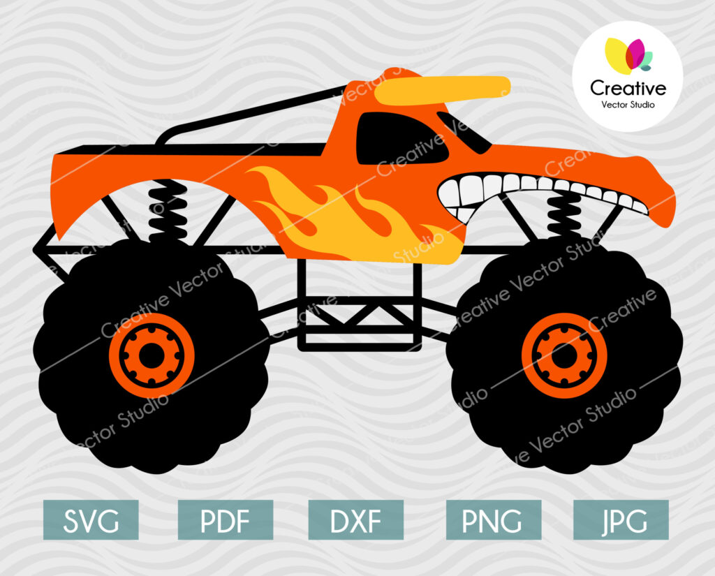 Wicked Monster Truck SVG Cut File | Creative Vector Studio