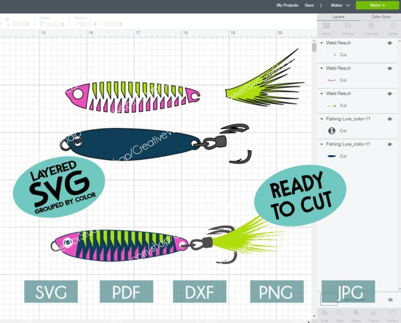 colorful fishing bait svg
