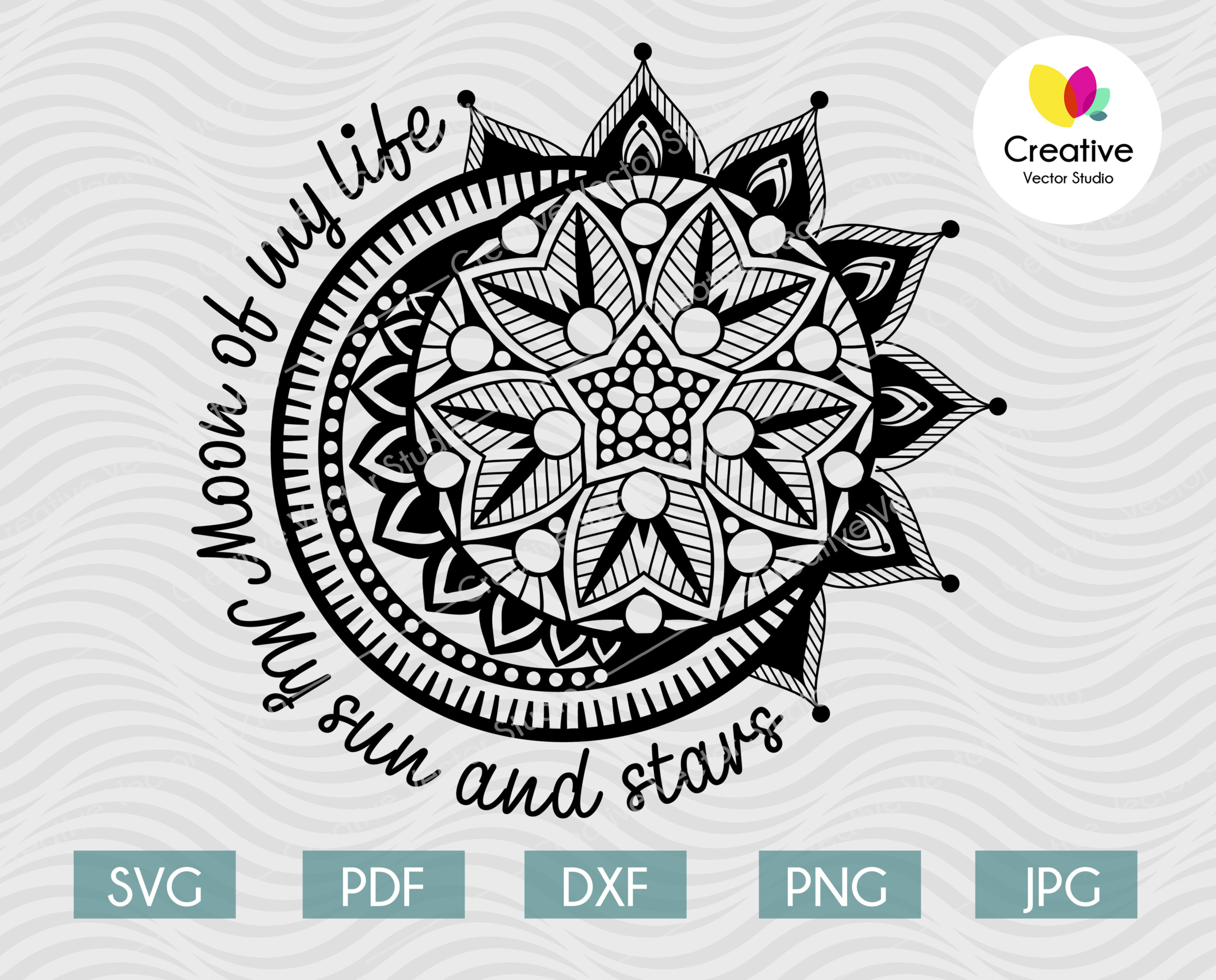 Download Moon of my life, My Sun and Stars Mandala SVG ...