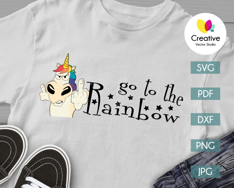 Download Angry Funny Rainbow Unicorn svg, Go to the Rainbow svg ...