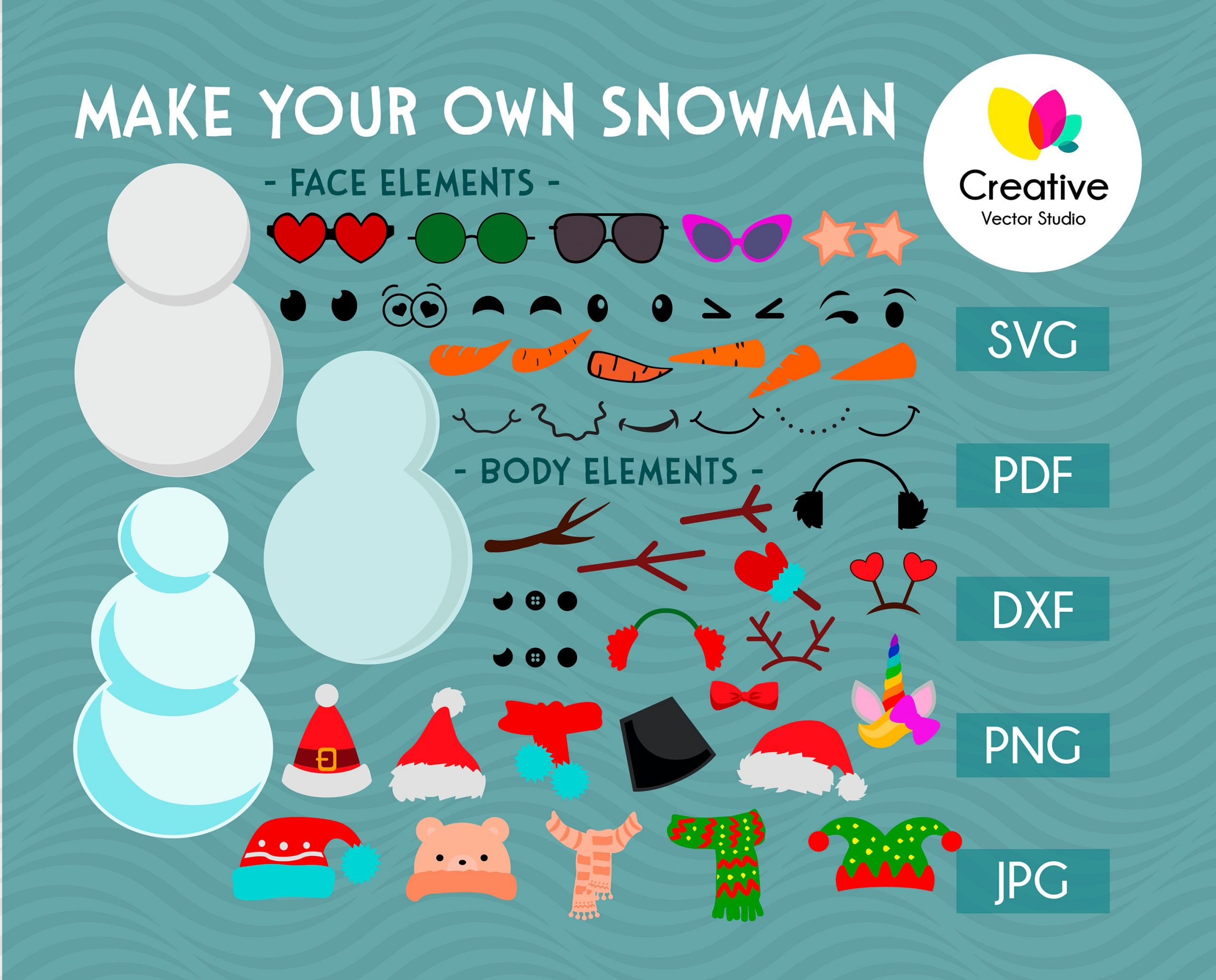 Snowman Face SVG