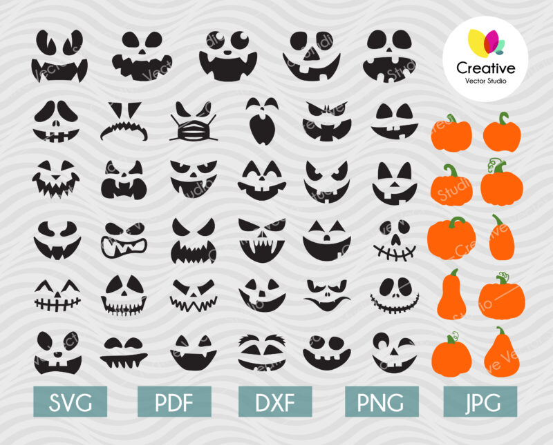 Pumpkin Face SVG Bundle
