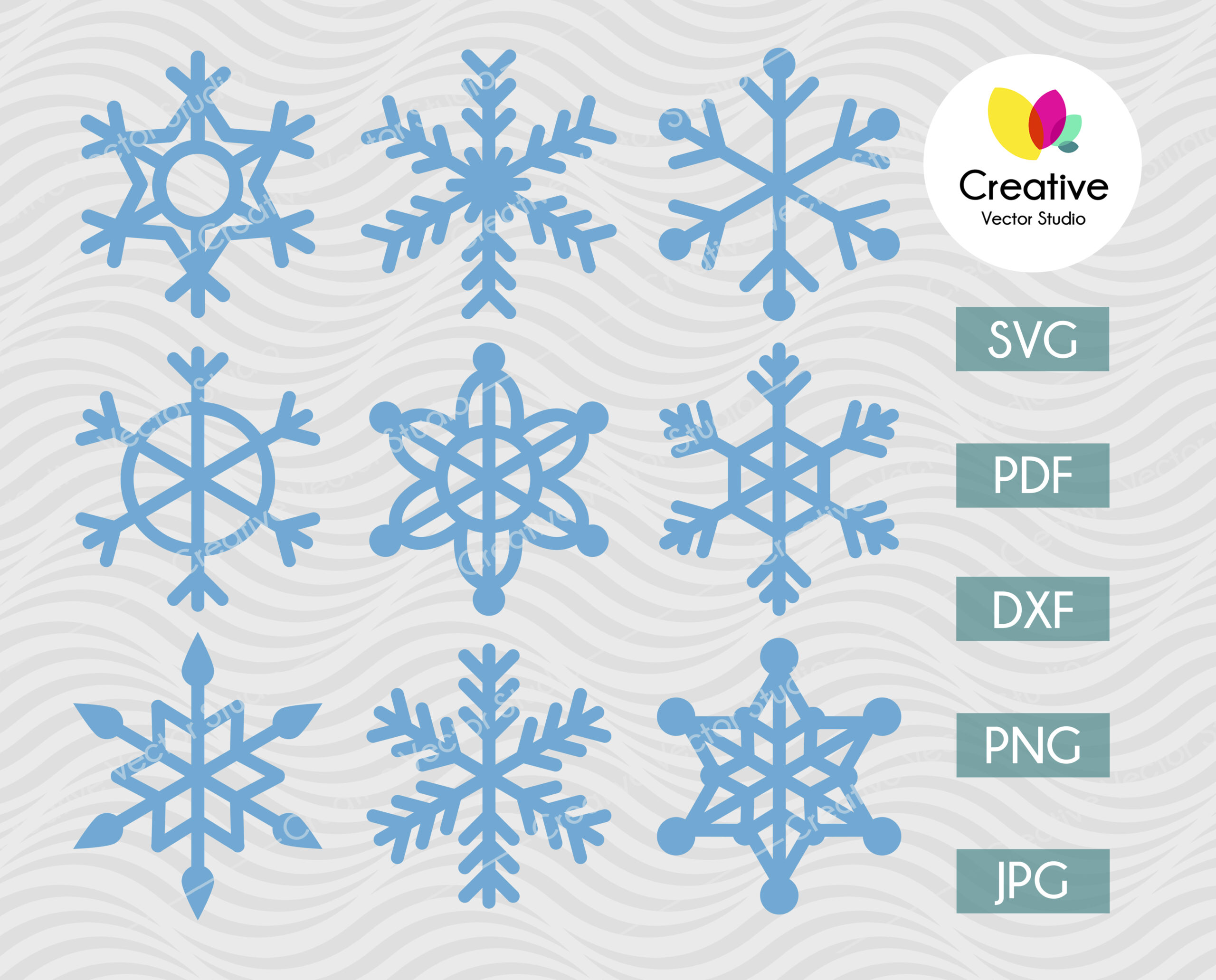 Download Simple Snowflake SVG Bundle | CreativeVectorStudio