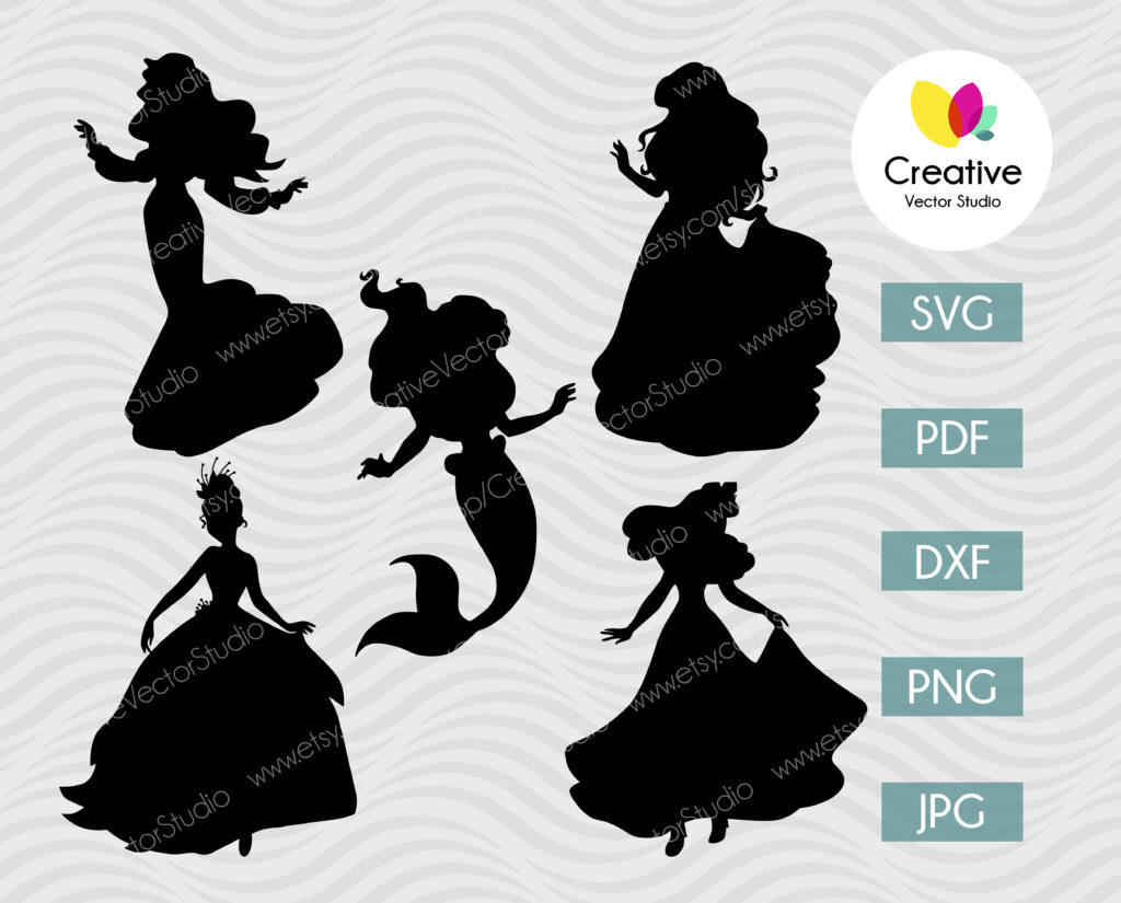 Princess SVG Bundle Cut File - Creative Vector Studio