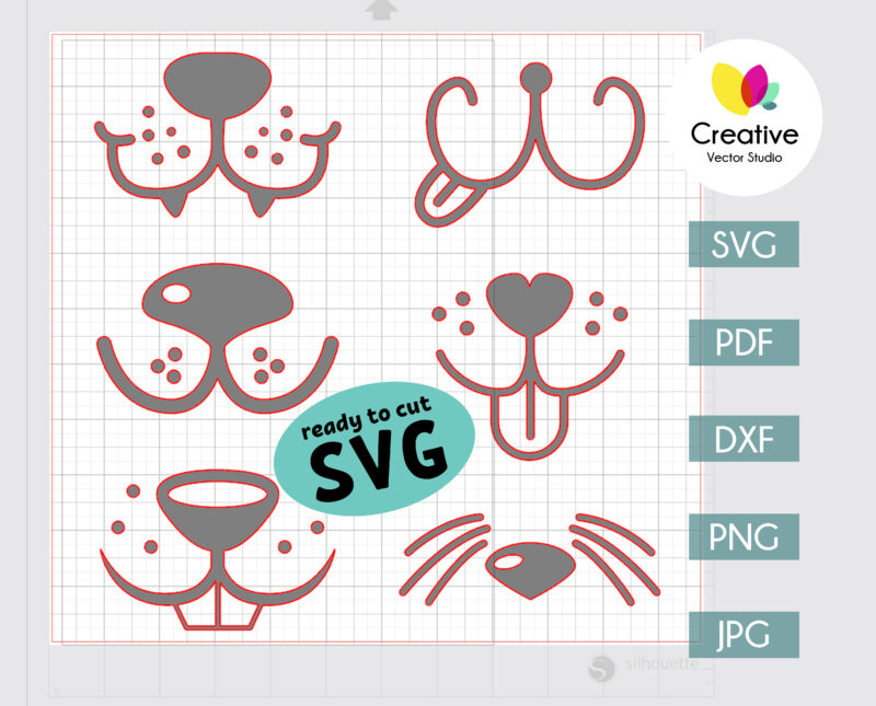Download Funny Animal Mouth SVG Bundle for Face Masks or Shirt, Cat ...