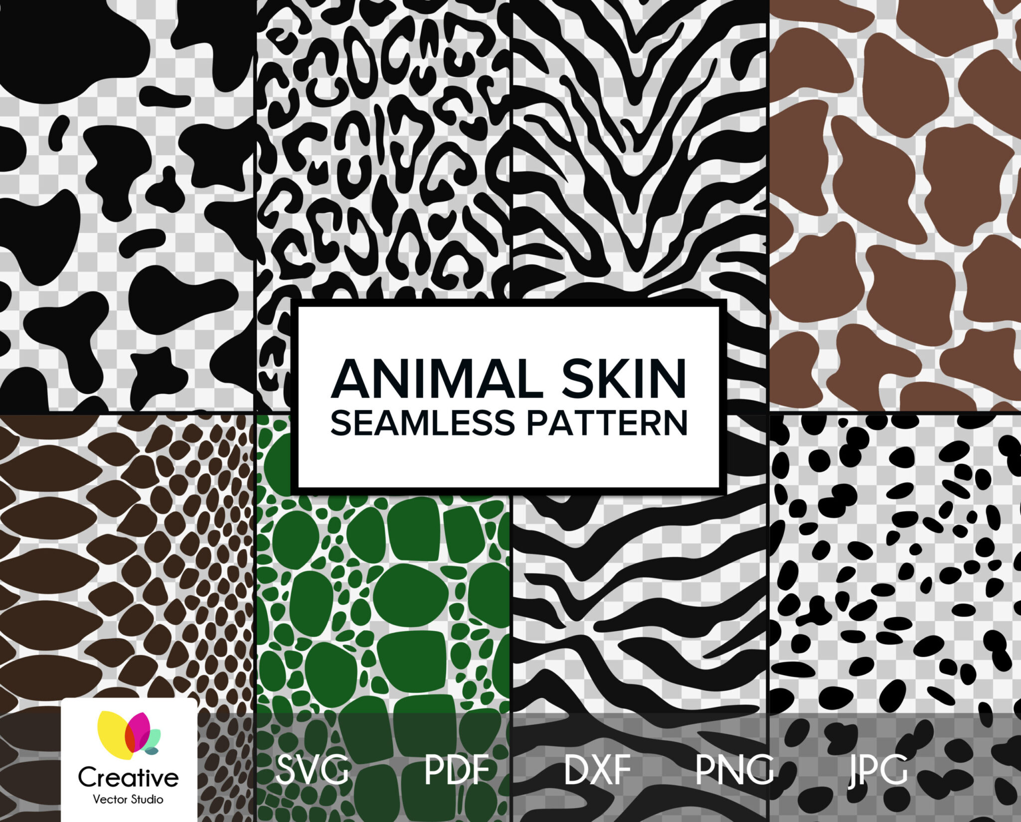 Animal Skin Seamless Pattern SVG Bundle | Creative Vector Studio