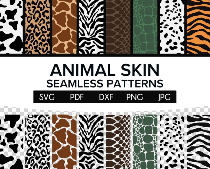 Animal Skin Seamless Pattern SVG Bundle