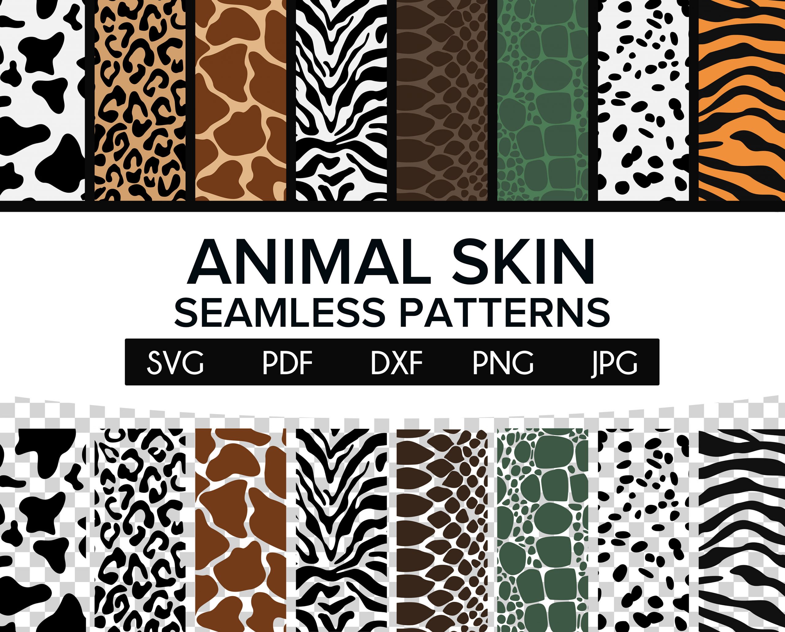Animal Skin Seamless Pattern SVG Bundle - Creative Vector Studio