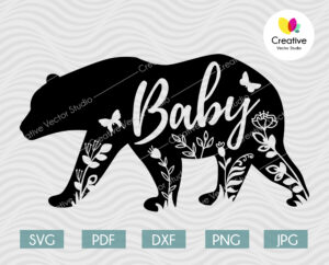 Floral Bear Family Svg Bundle 