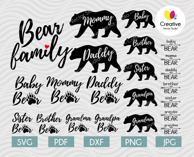 Bear Family svg file for Cricut and Silhouette projects