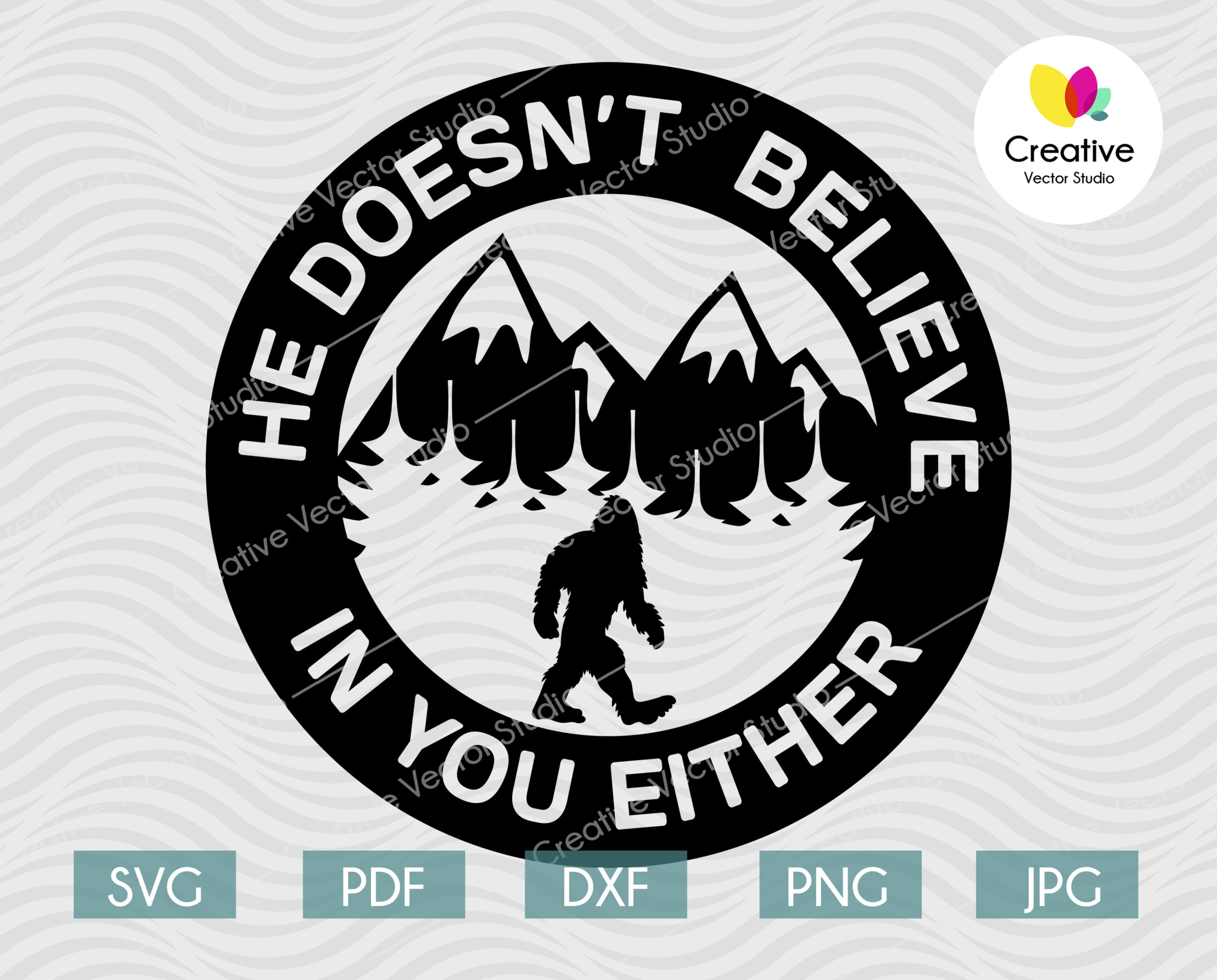 Download Bigfoot SVG vector design, Sasquatch DXF, He doesn't ...