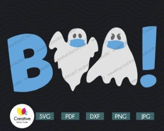 Boo SVG Halloween Quarantine Ghost