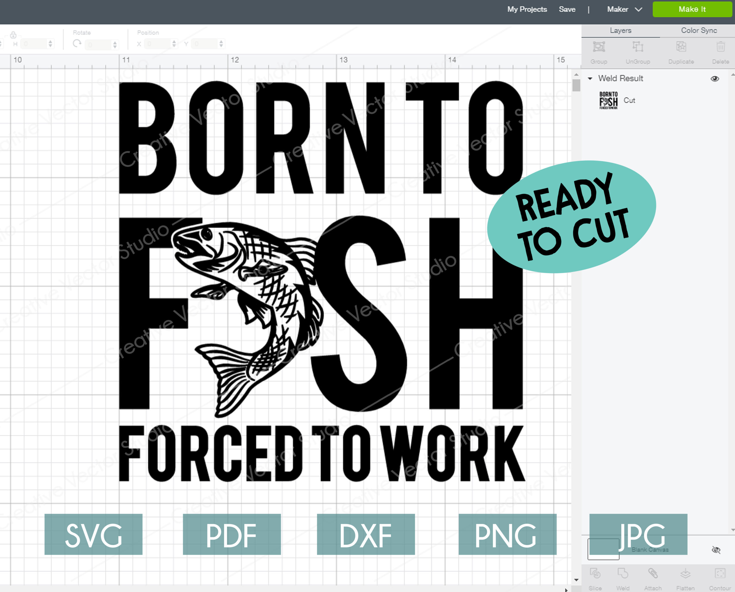 Download Born to Fish Forced to Work svg design, Funny Fishing ...