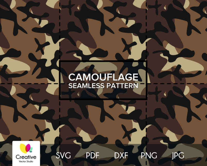 Brown Camouflage Seamless SVG Pattern