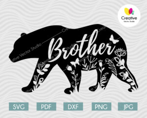 Floral Bear Family SVG Bundle | Creative Vector Studio