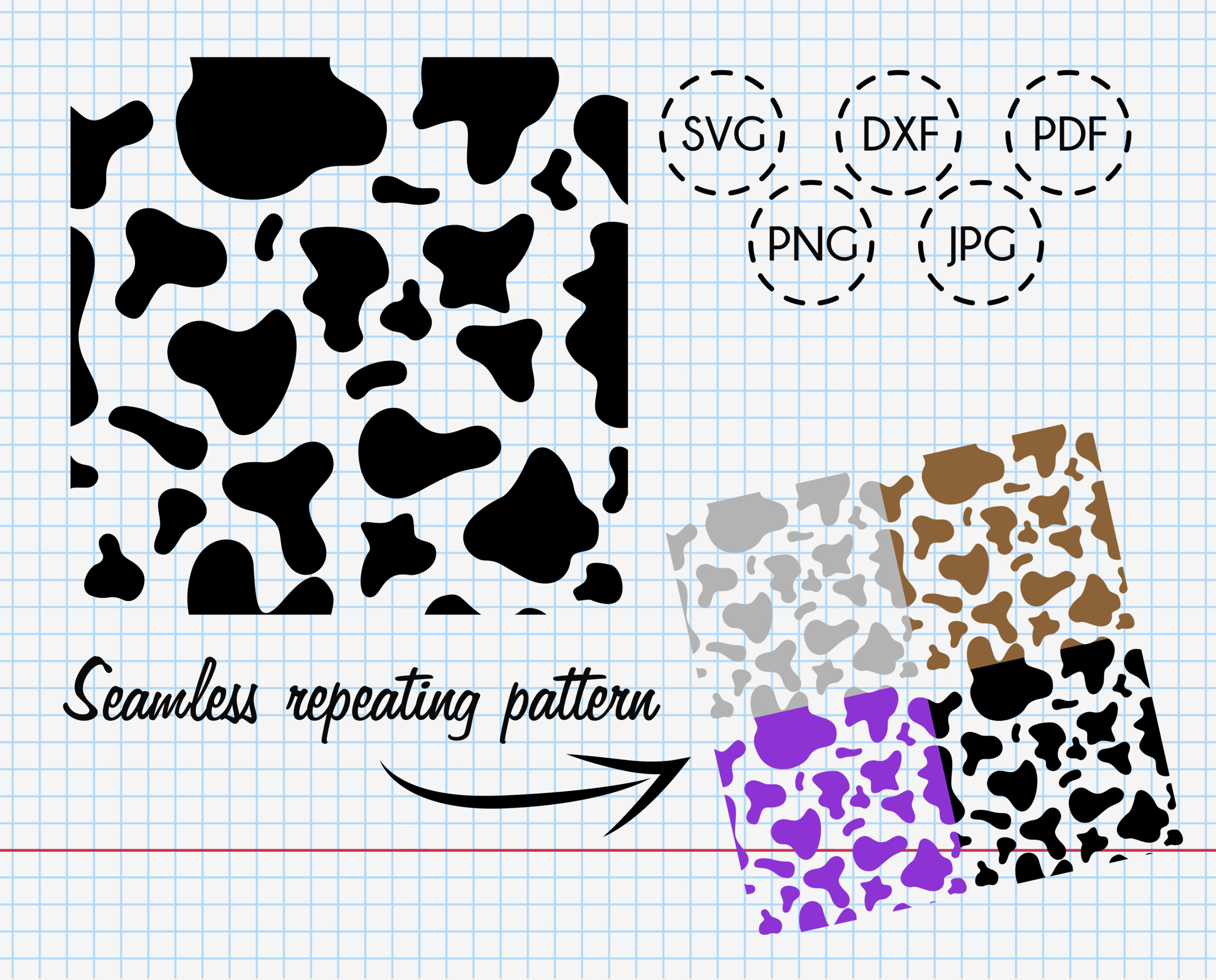Download Cow Skin Seamless Pattern svg, Animal Skin Print svg, Cow ...
