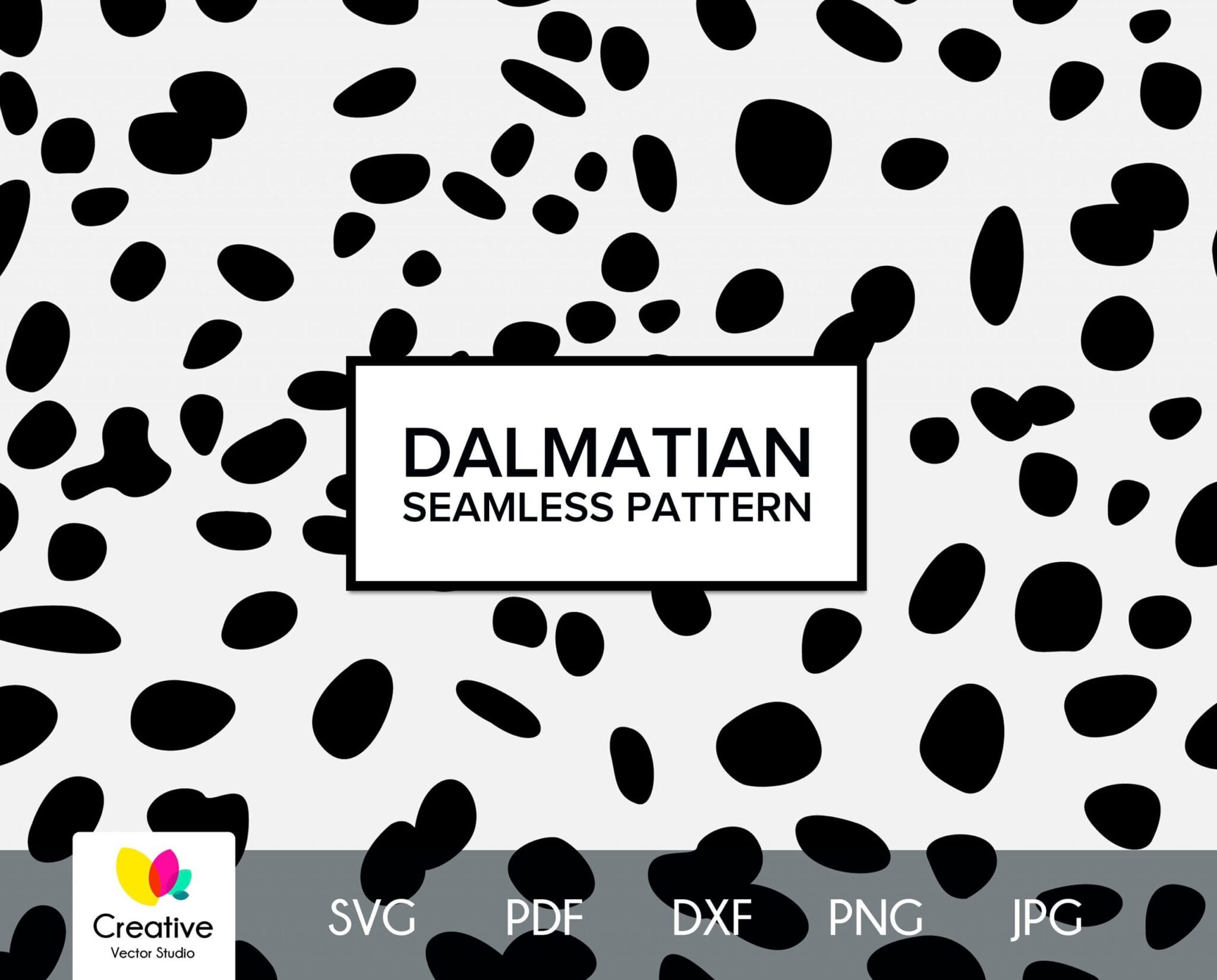 Dalmatian Skin Seamless Pattern svg, Animal Skin Print svg, Dalmatian