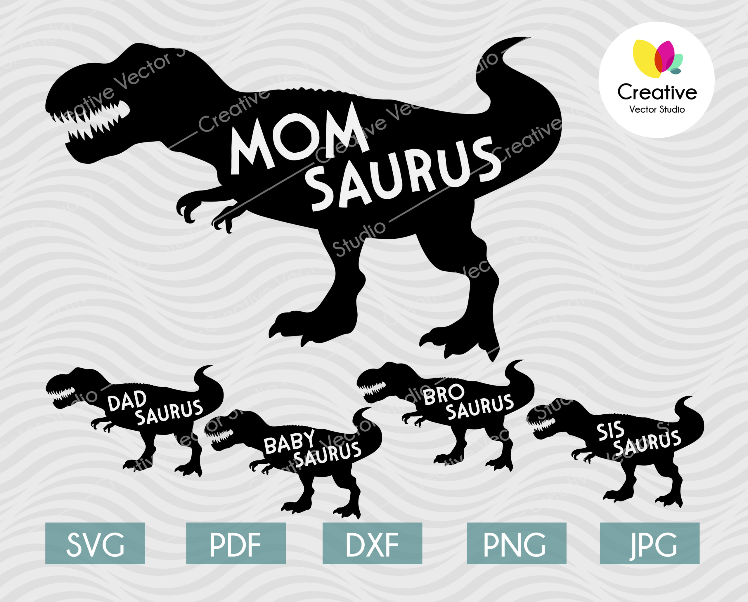 Mom Kids Dinosaur Shirt SVG Mom Family Words Sister Dinosaur Dinosaur Family Bundle SVG Mama Fathers Day Dad Brother
