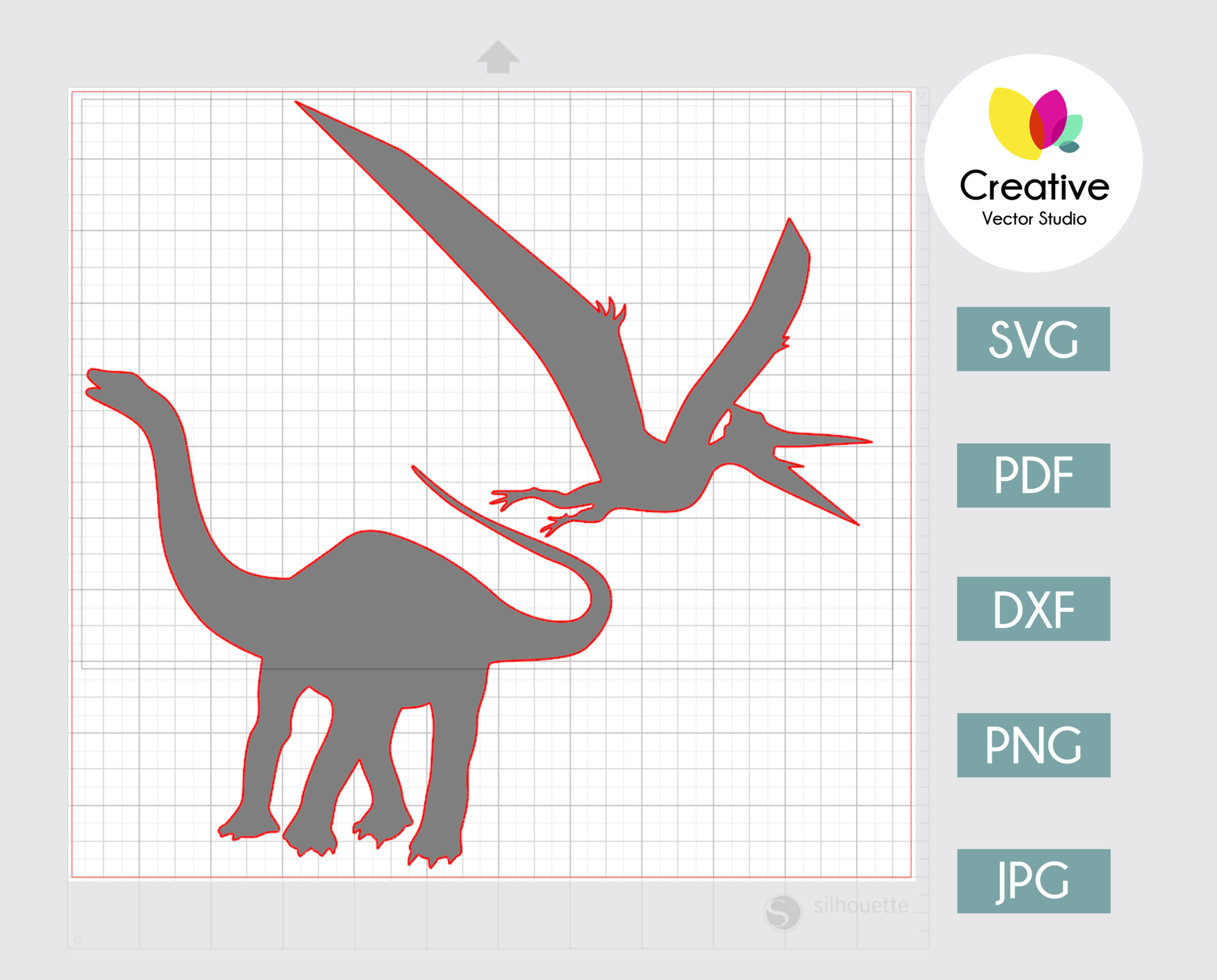 Pteranodon/pterodactyl Dinosaur SVG PNG JPG Clipart (Download Now) 