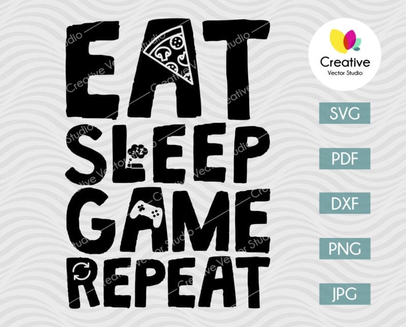 eat sleep game repeat svg