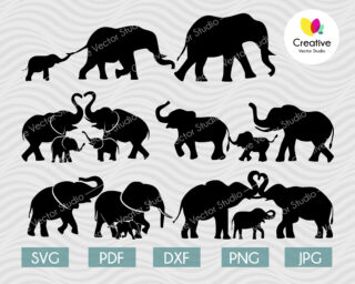 Elephant Family SVG Bundle
