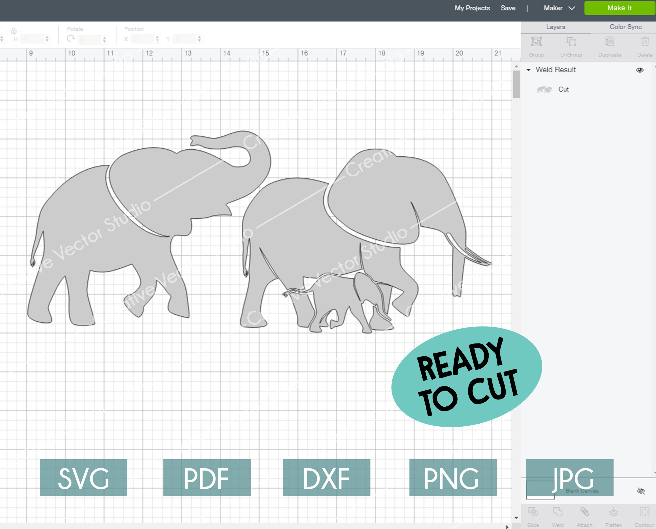 Download Elephant Family SVG Bundle | CreativeVectorStudio