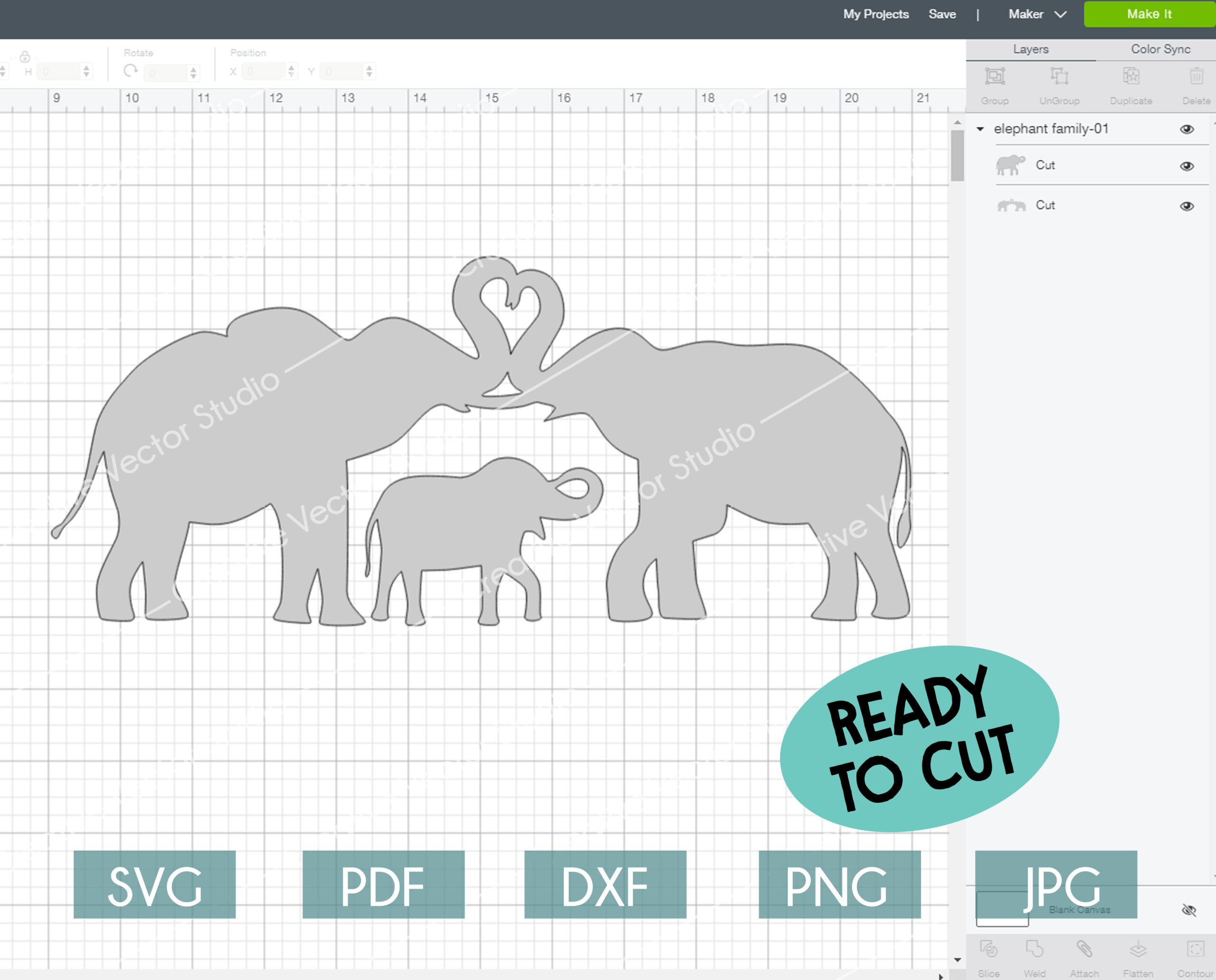 Download Elephant Family SVG Bundle | CreativeVectorStudio