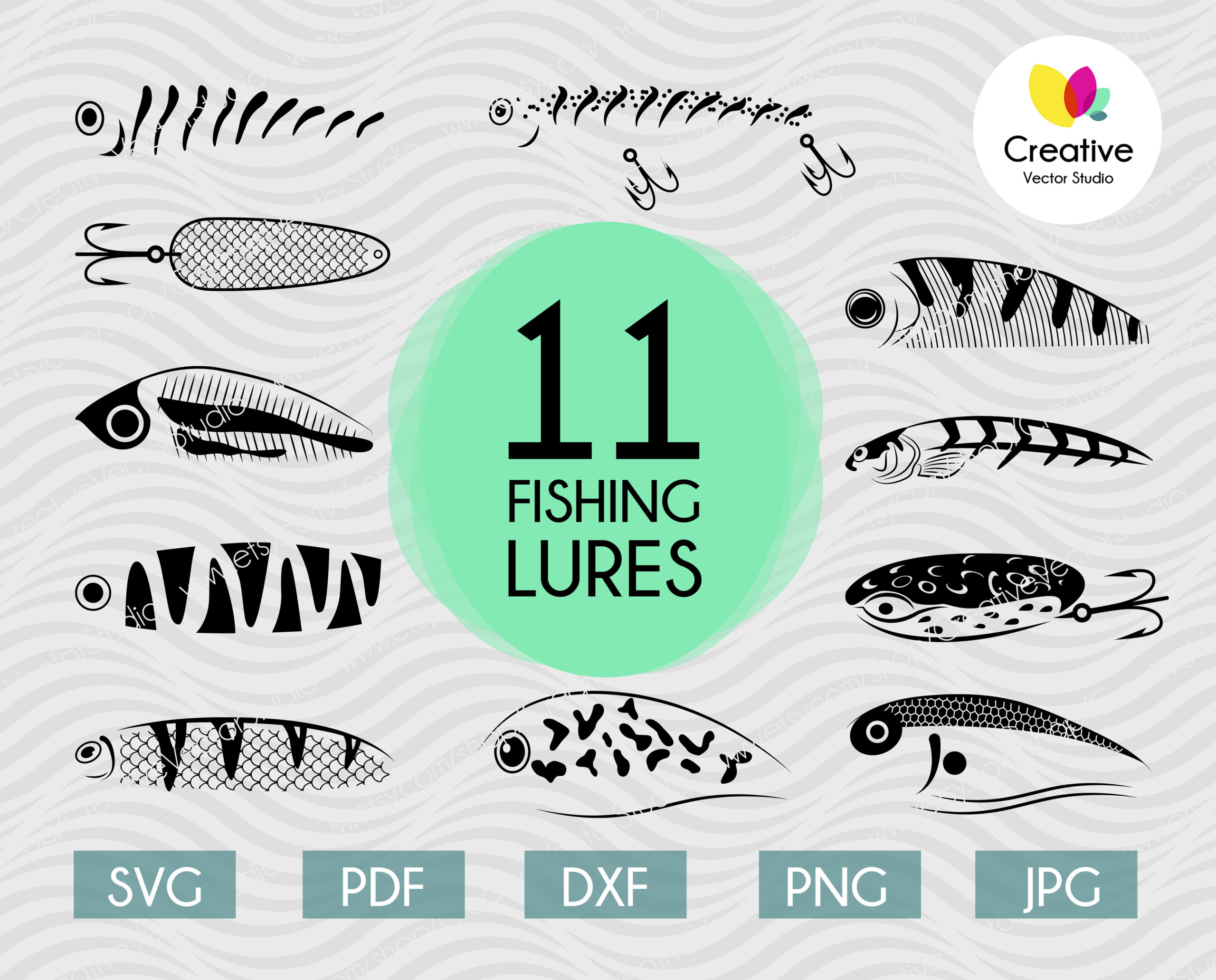Download Fishing Lure SVG, Fishing Lure Pattern, DXF, SVG Cut Files for Cutting Machines, Vector design ...
