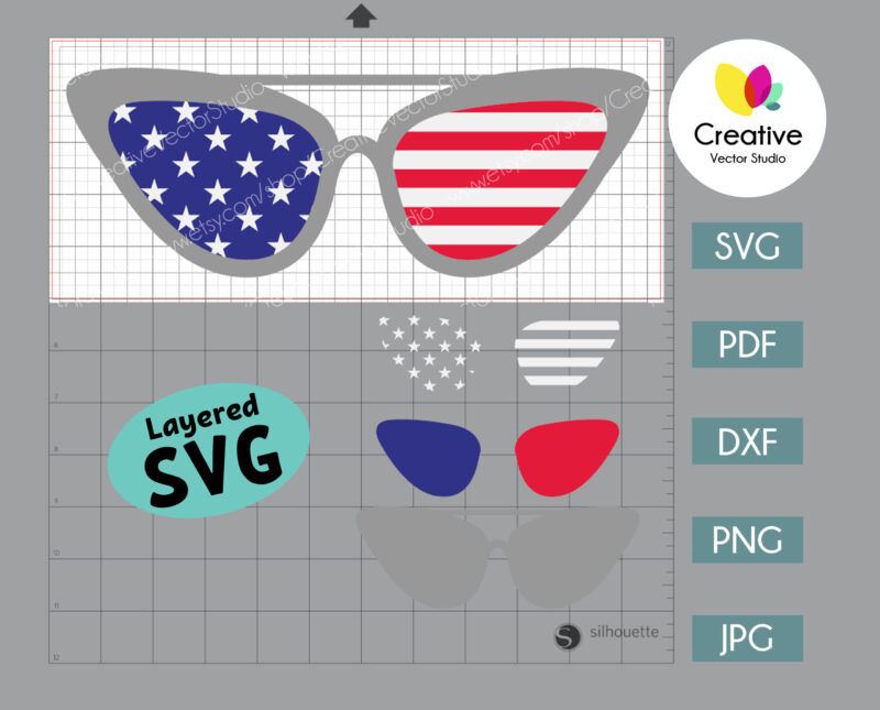 Download American Flag Sunglasses SVG Bundle, July 4th svg ...