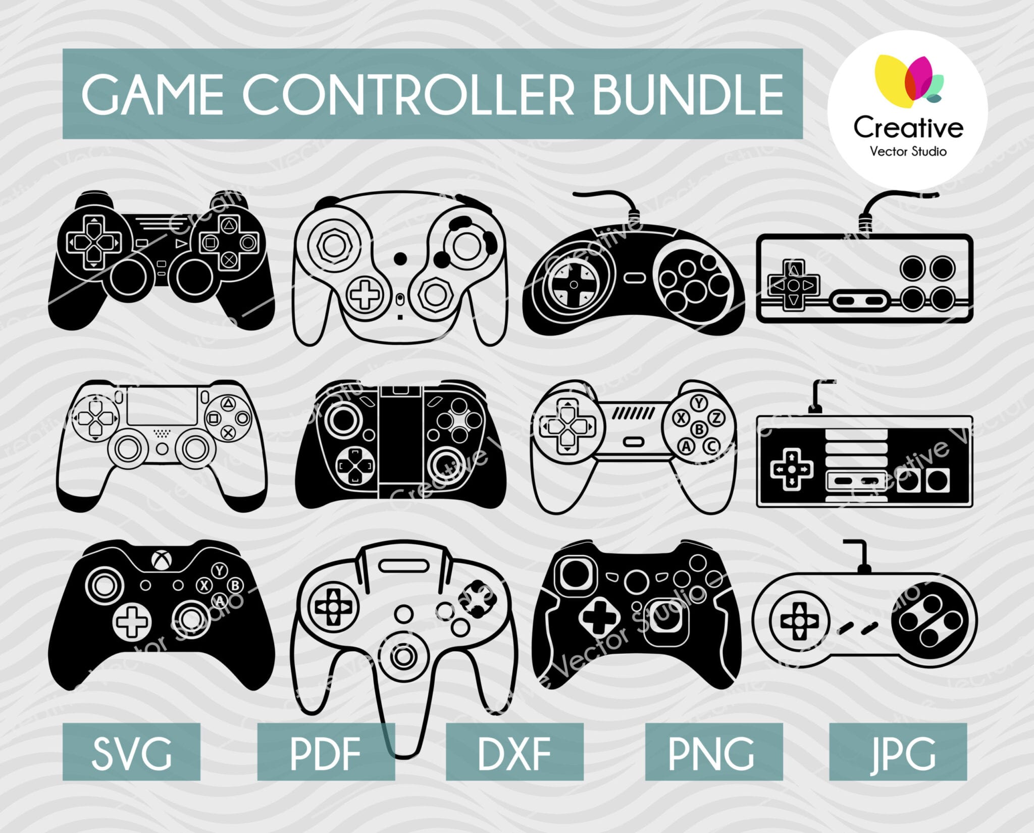 Video Game Controller SVG Bundle #2 | Creative Vector Studio