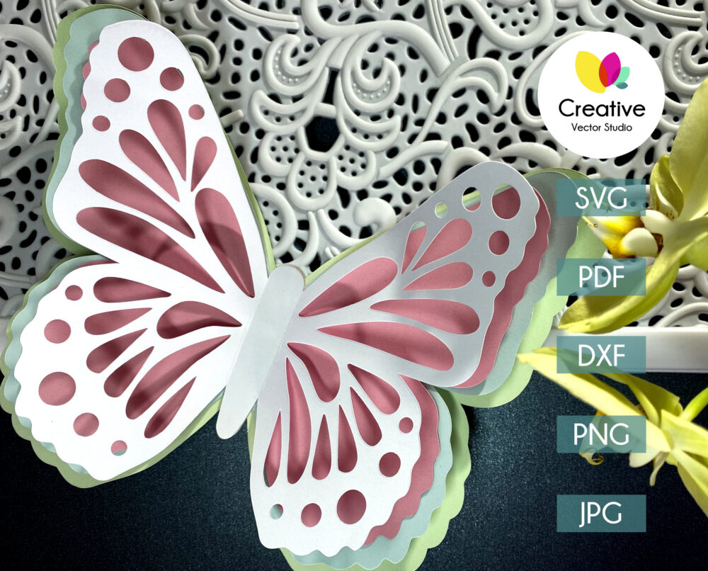 3D Butterfly SVG #1 Template | Creative Vector Studio