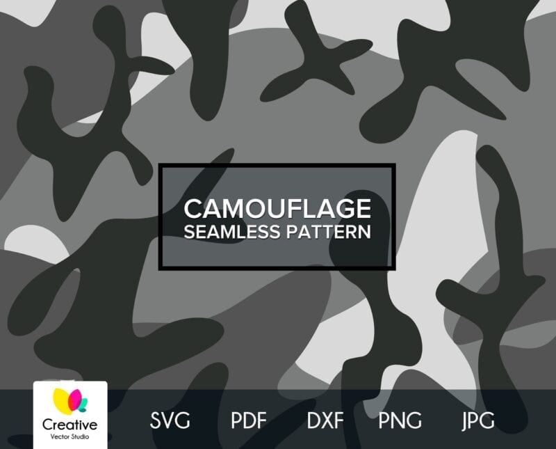 Gray Camouflage SVG Seamless Pattern