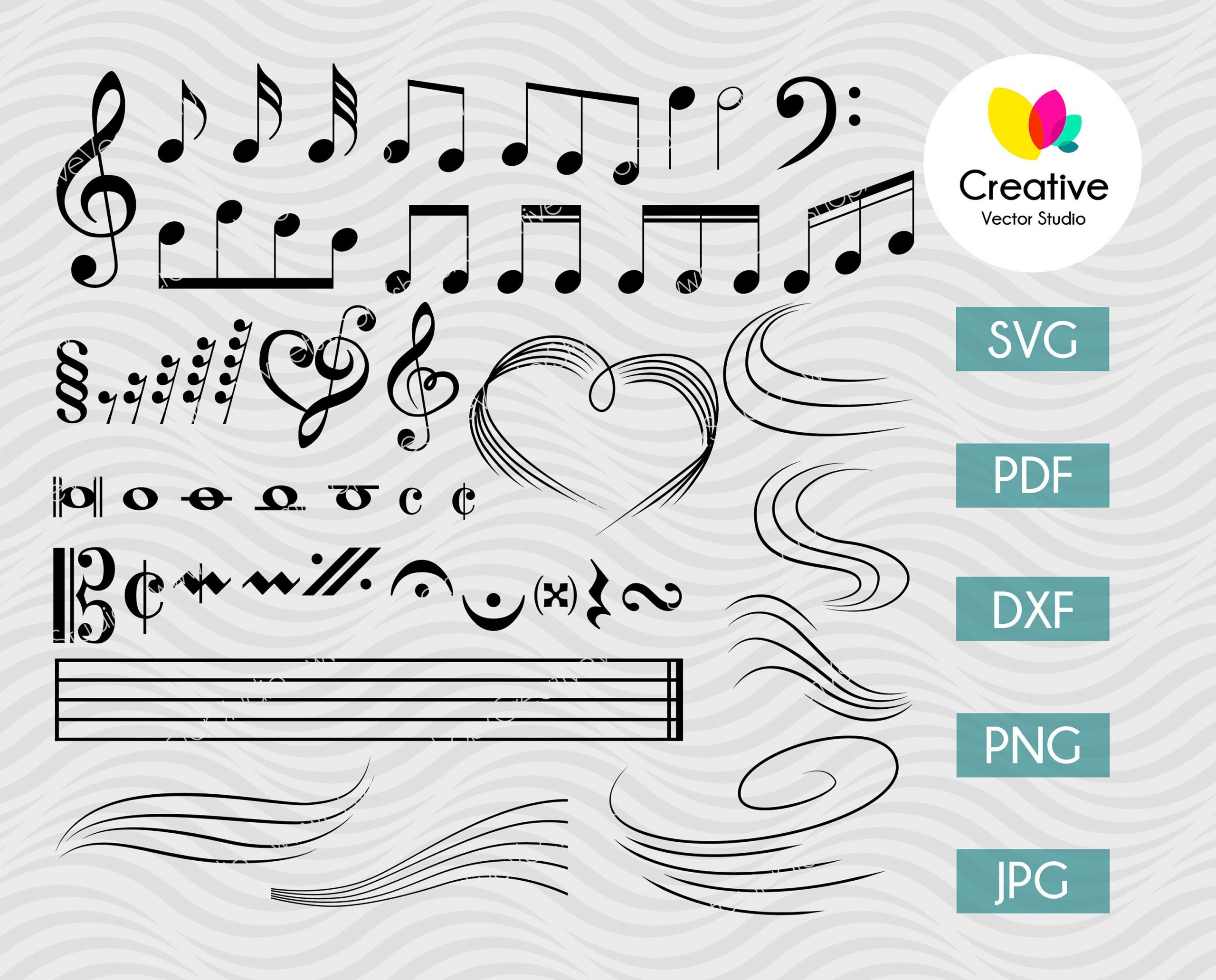MUSICAL NOTES SVG, Musical Notes Clipart, Music Notes Svg, Musical ...