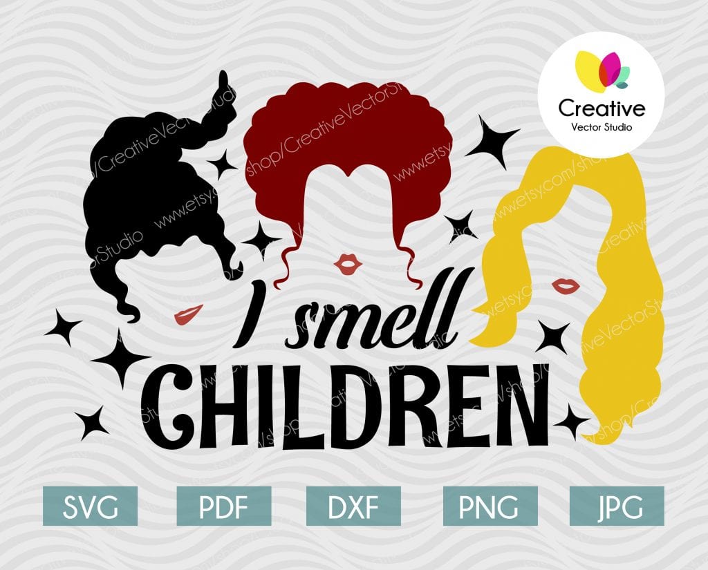 Smell Children SVG, PNG, DXF Cut File | Creative Vector Studio