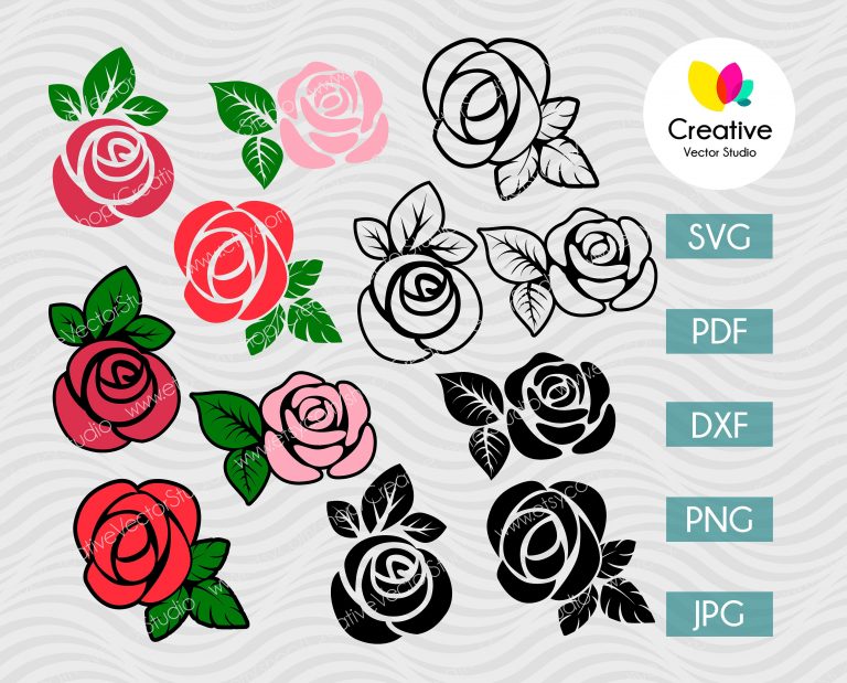 Rose Flower svg, Rose svg, Flower svg, Rose Cut Files, Rose Clip Art