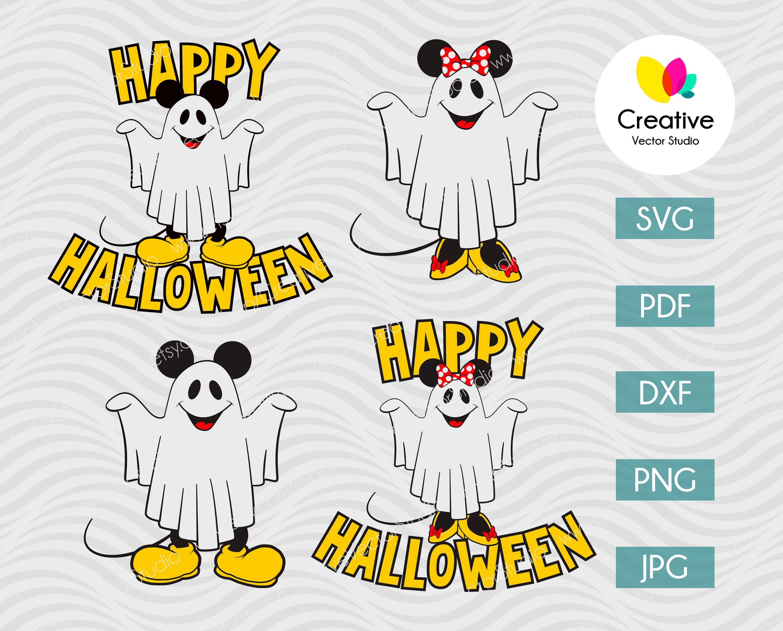 Mickey Ghost svg, Minney Ghost svg, Disney Happy Halloween svg, T-shirt
