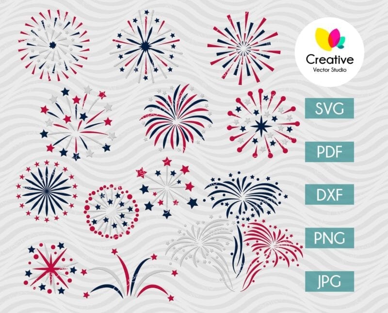 4th of July Fireworks SVG Bundle