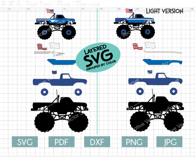 Download Monster Truck SVG Bundle #1 | Creative Vector Studio