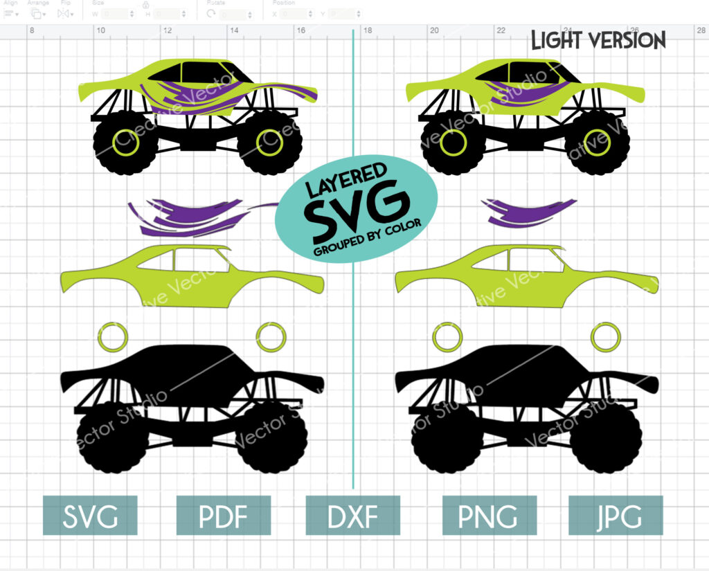 Download Monster Truck SVG Bundle #4 | Creative Vector Studio