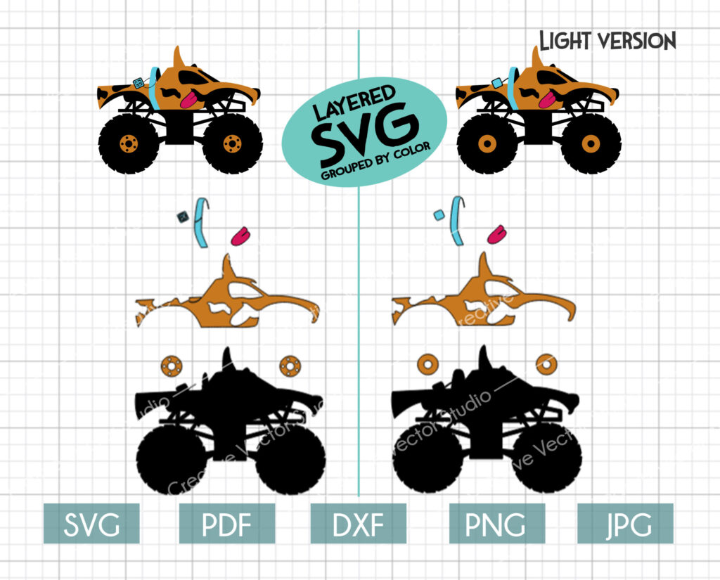 Download Monster Truck SVG Bundle #1 | Creative Vector Studio