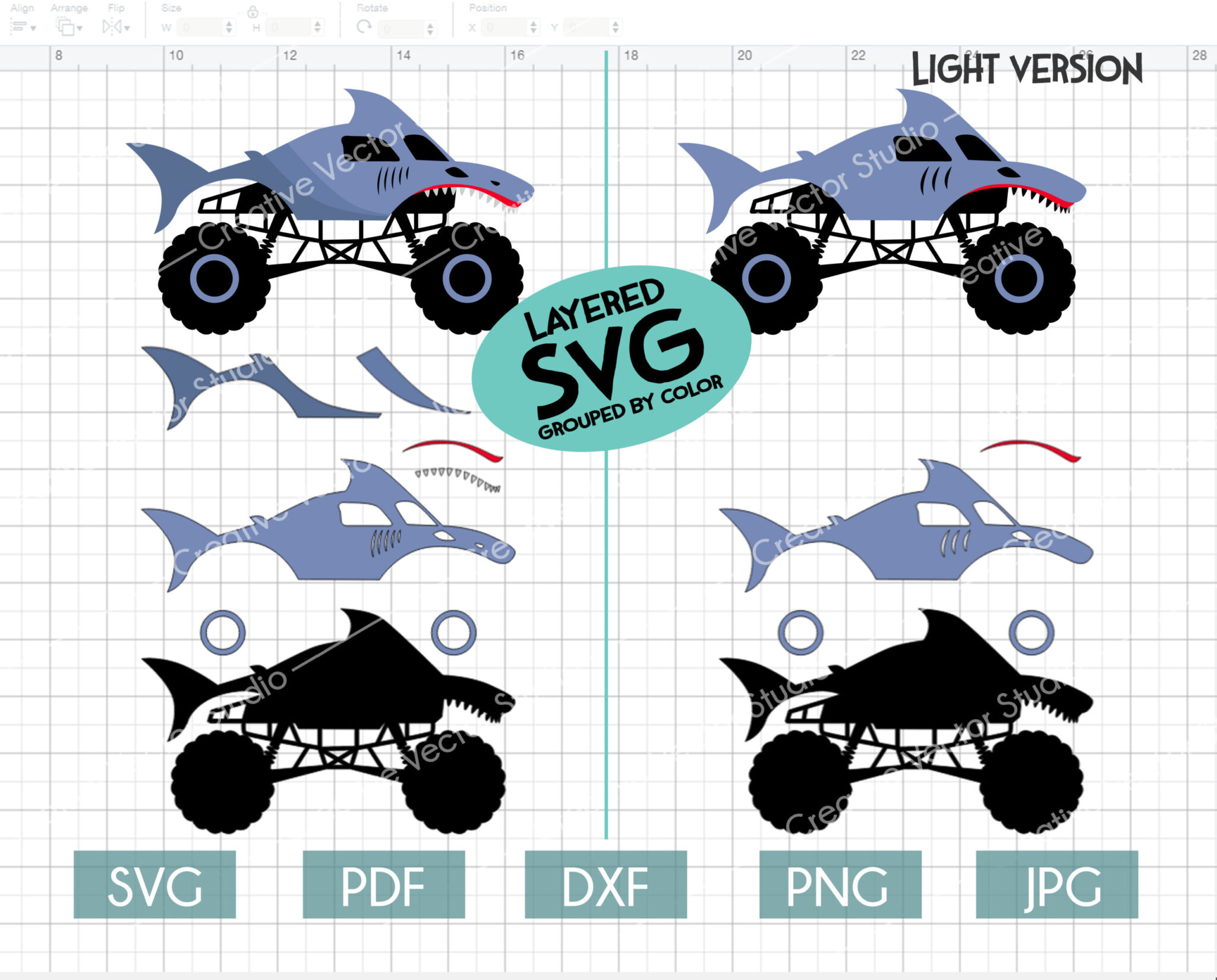 Download Monster Truck SVG Bundle #1 | Creative Vector Studio