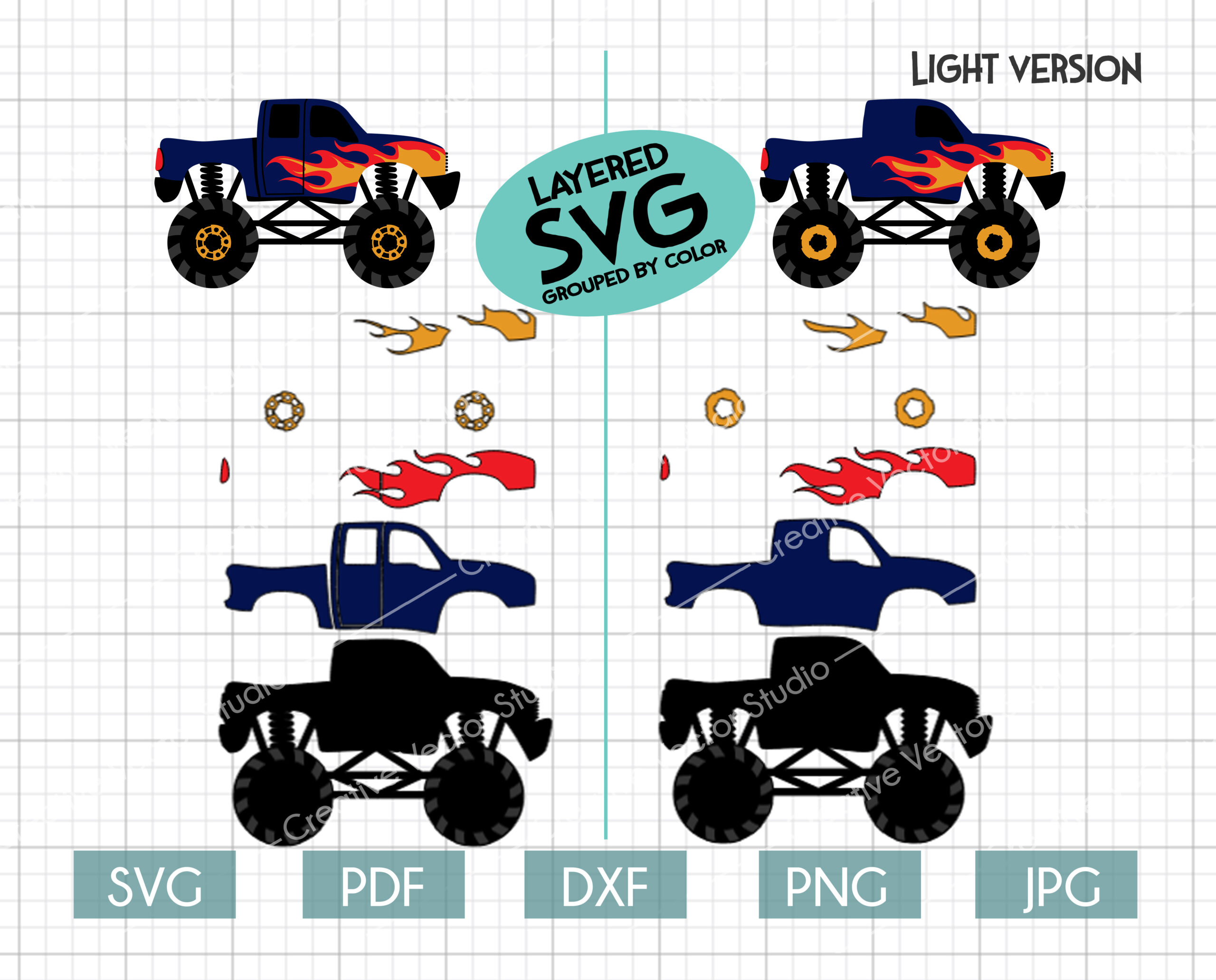 Download Monster Truck Svg Bundle 3 Creative Vector Studio